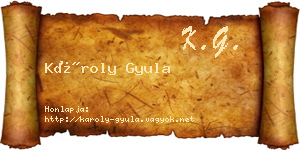 Károly Gyula névjegykártya