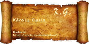 Károly Gyula névjegykártya